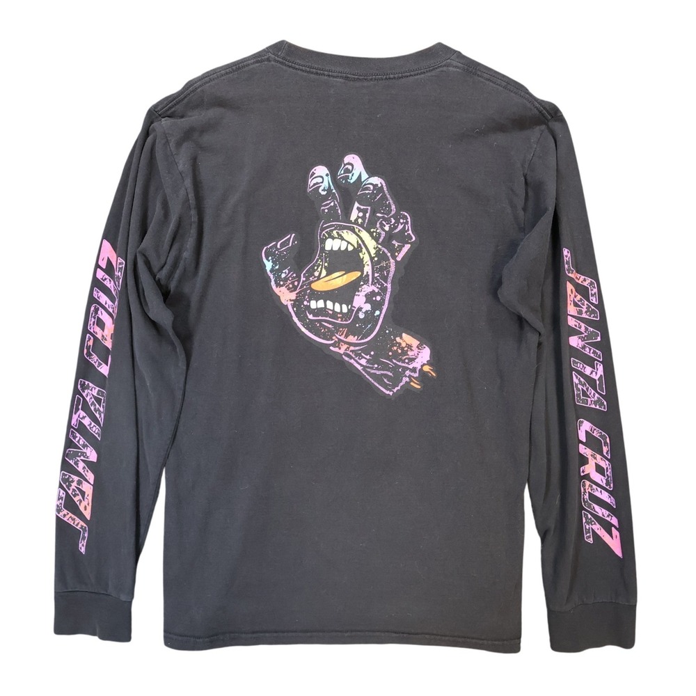 Santa Cruz Long Sleeve Shirt Mens Medium Black Excellent Screaming Hand Graphic